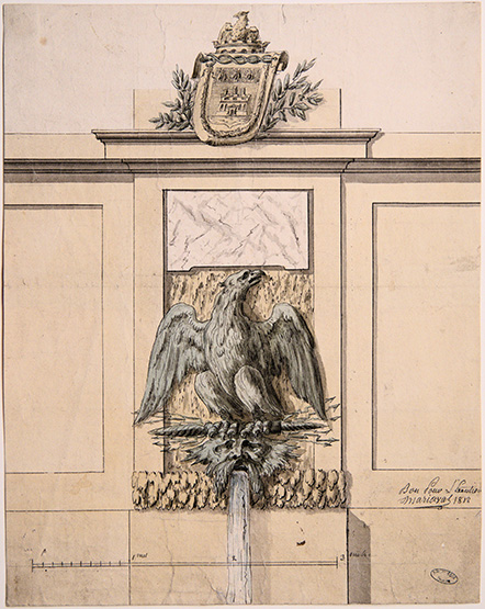 Projet de fontaine, Bibliothèque Thiers, fonds Masson, DM 238 bis