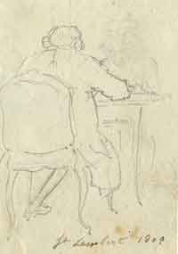 Portrait de M. Saint Lambert attablé avec une femme