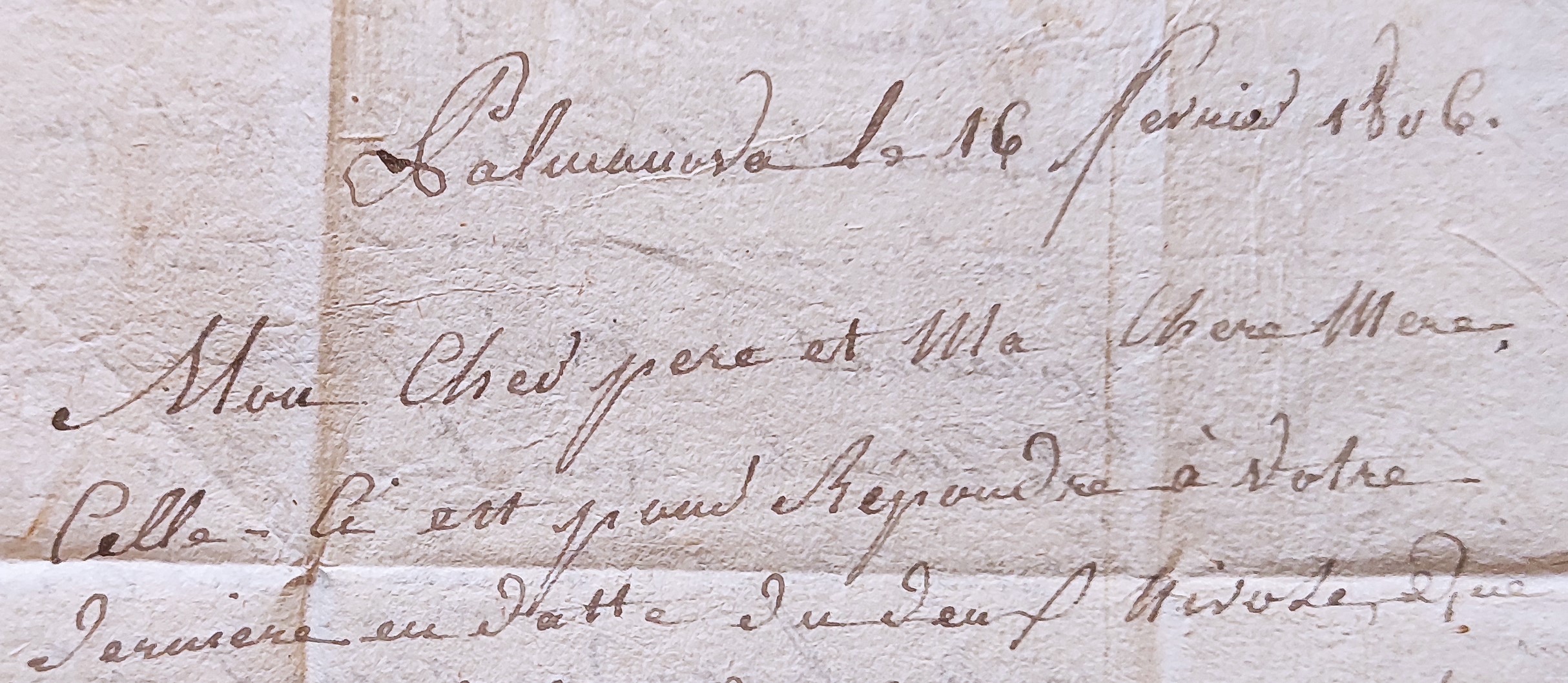 Lettre de soldat à ses parents 1806